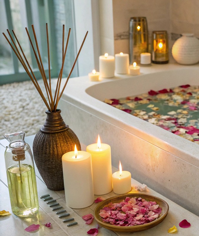 Avslappningsritual med aromaterapi